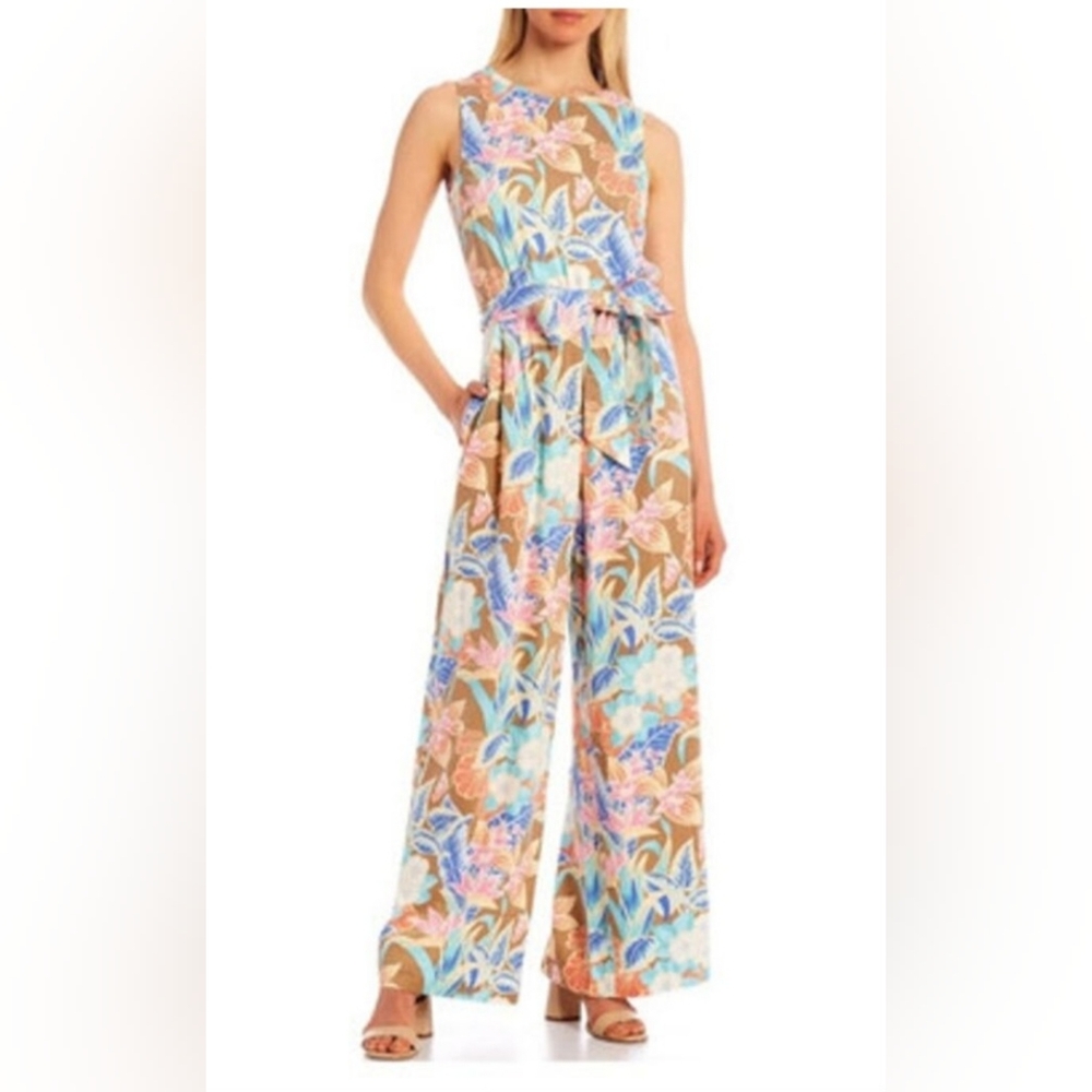 J McLaughlin Women's Tropucal Print Jumpsuit Suze XS